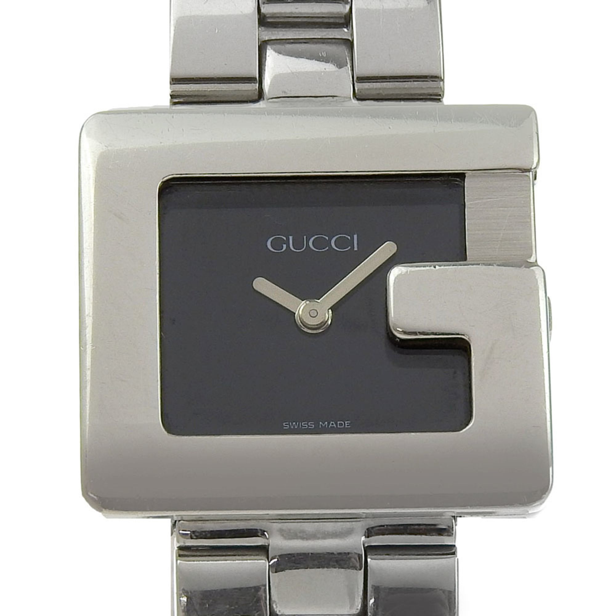 Gucci G Watch 3600L Stainless Steel Quartz Analog Display Black Dial Women's