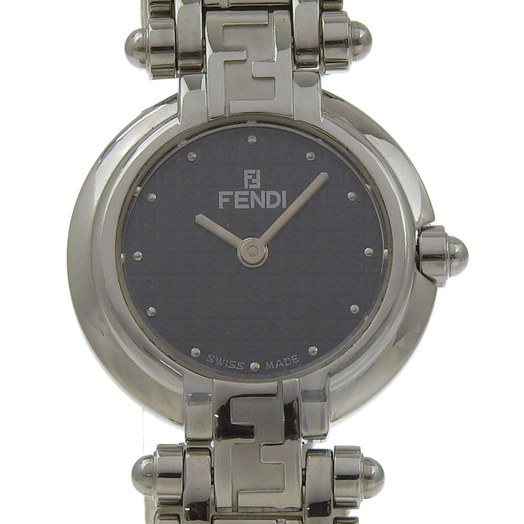 Fendi Olologi Women's Watch, 750L Stainless Steel, Quartz Movement, Analog Display, Black Dial