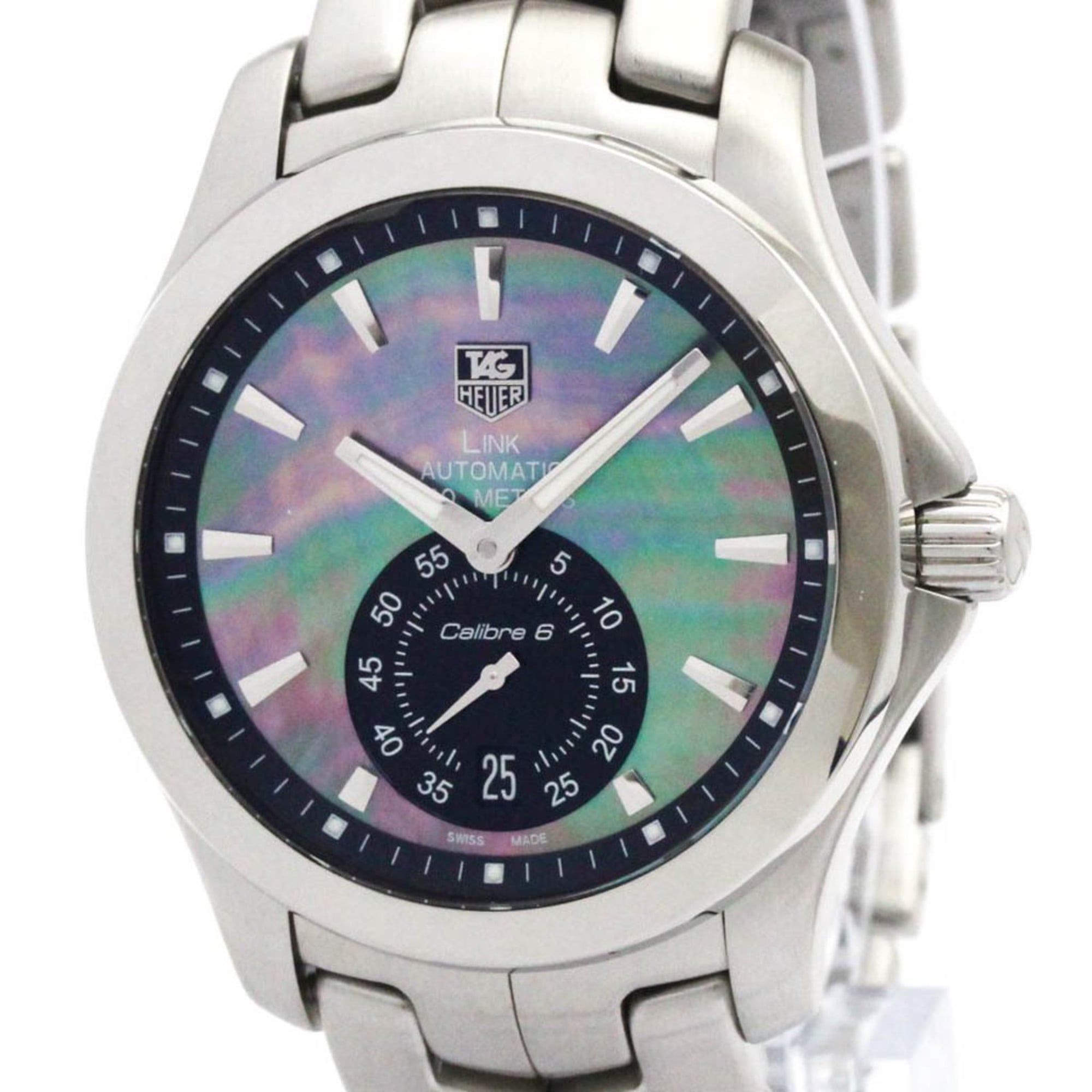 TAG HEUER Link Limited Edition Black MOP Steel Watch WJF211K Polished