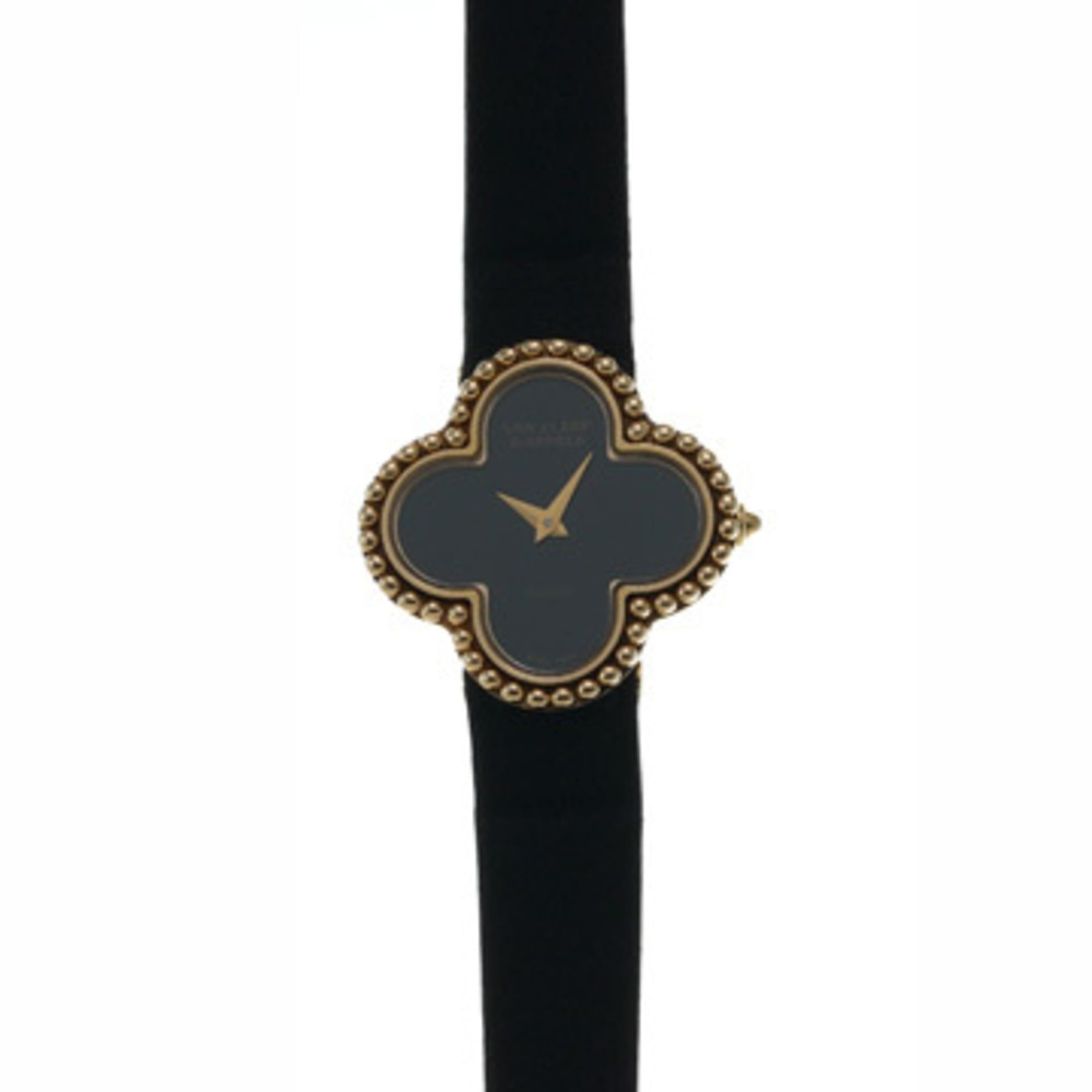 Van Cleef & Arpels Vintage Alhambra 122974 Onyx Ladies Quartz Watch (Pre-owned) - Ginzo