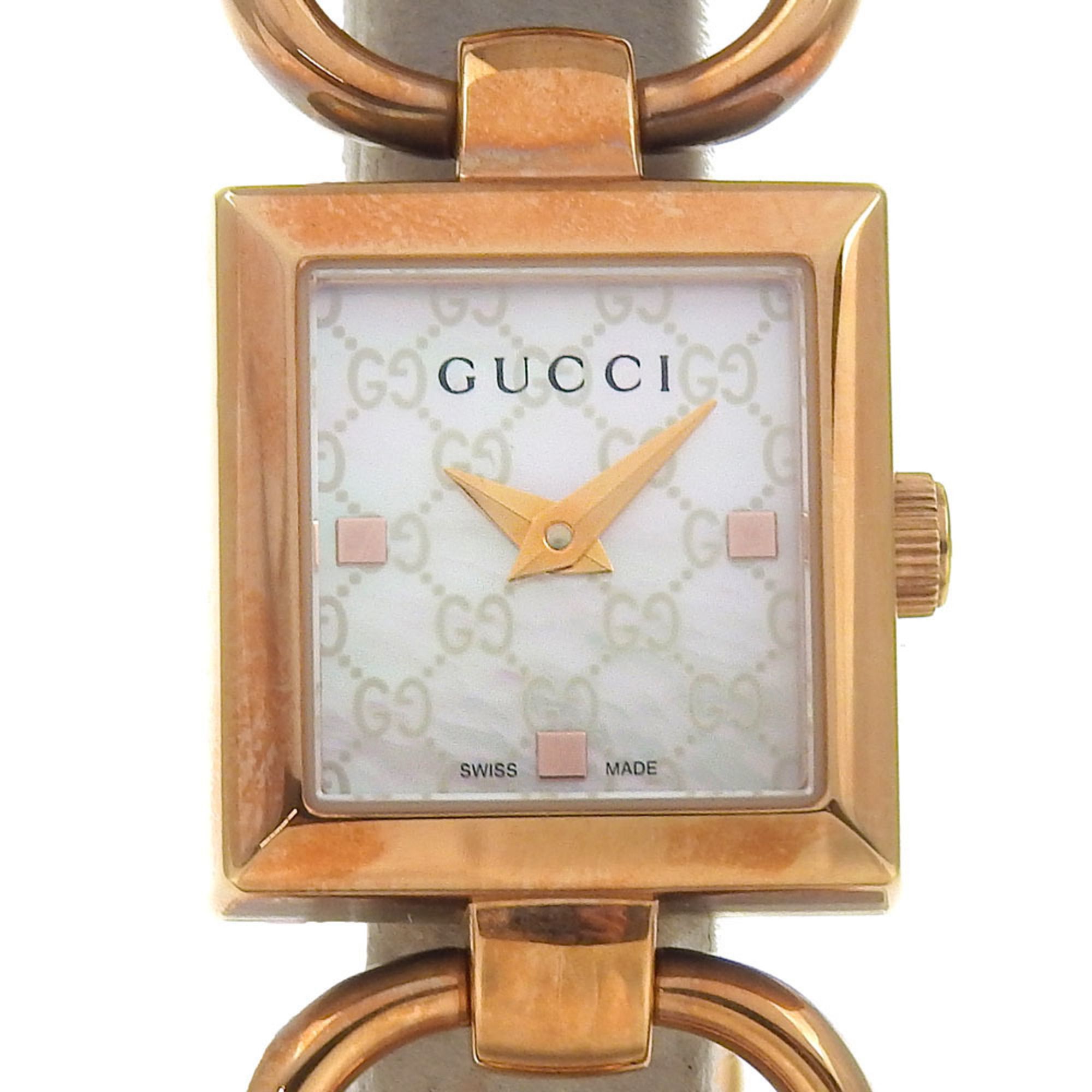 Gucci Interlocking G Tornavoni 120 Square Shell Dial Quartz Watch Battery Operated 18mm Women's