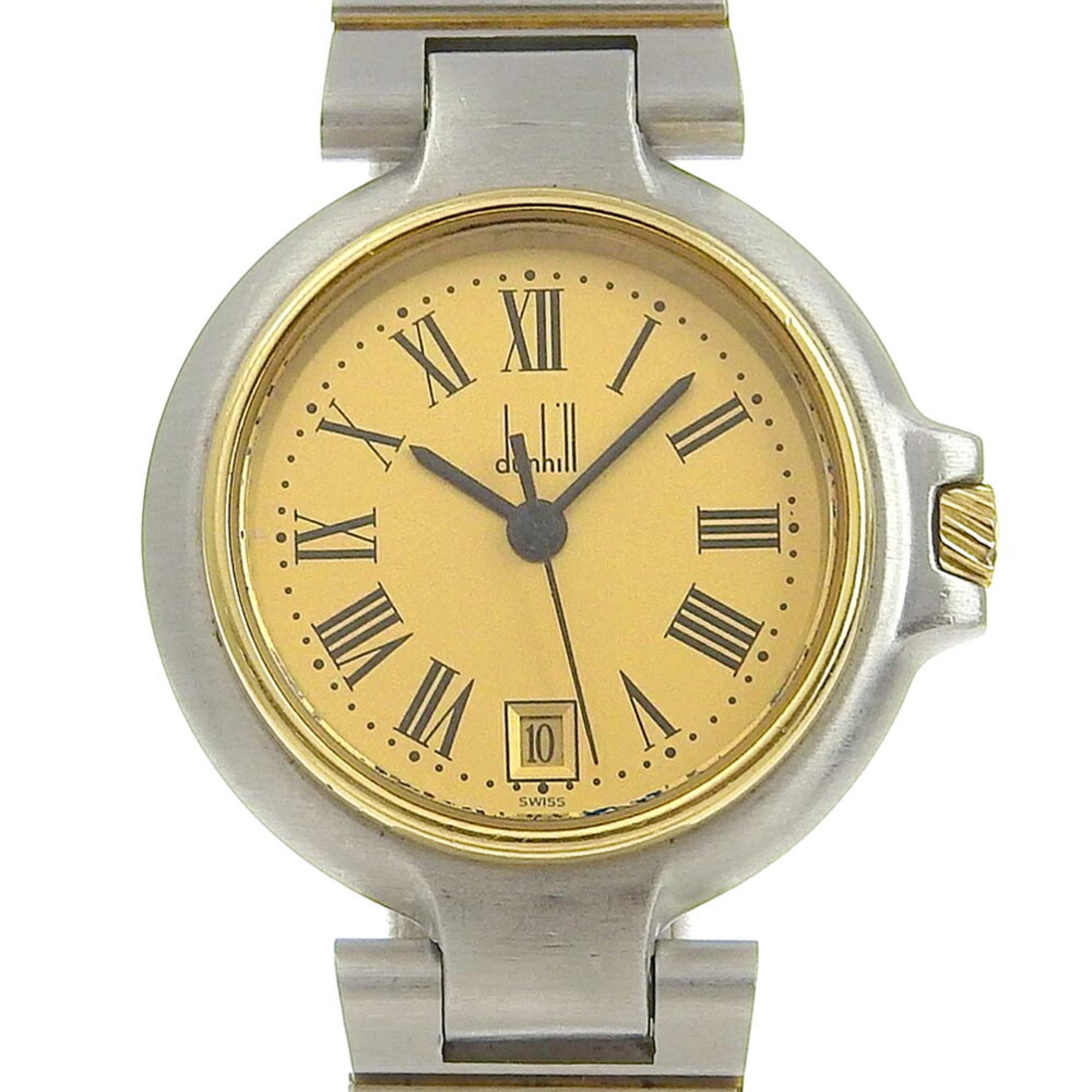Dunhill Millennium Watch Stainless Steel x Gold Plated Swiss Made Silver/Gold Quartz Analog Display