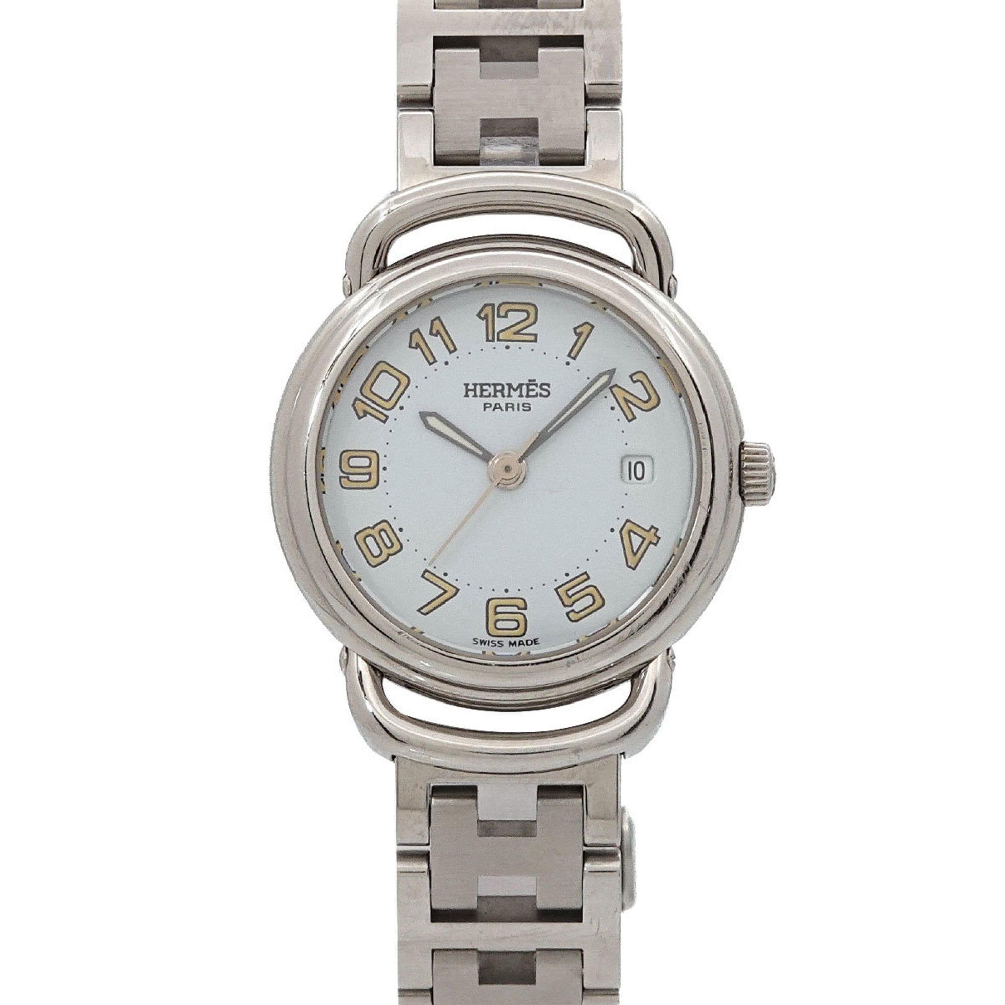 Hermes Pullman PU2 210 Women's Watch, Date Display, White Quartz Watch