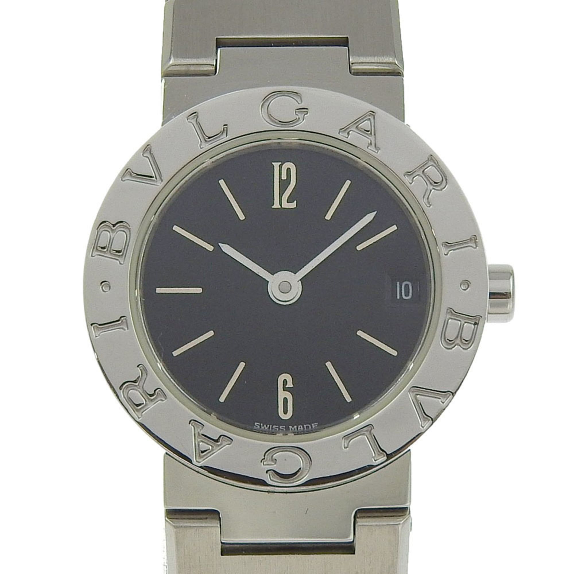 BVLGARI Bzero1 Watch, BZero1 BB23SS, Stainless Steel, Quartz Movement, Analog Display, Black Dial, W