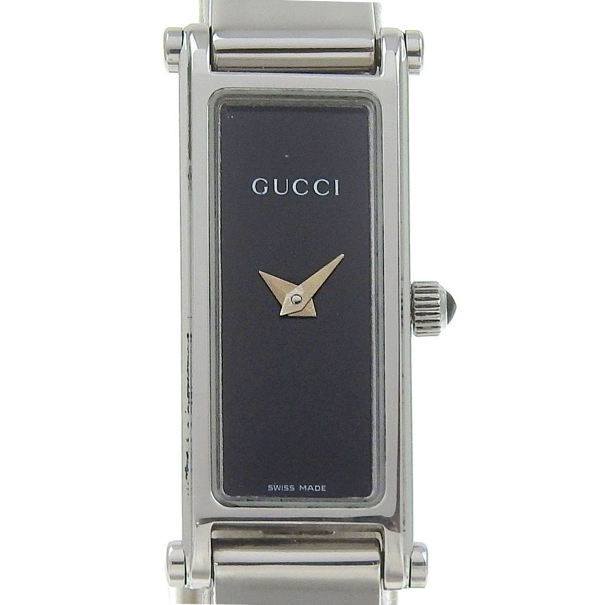 Gucci GUCCI Watch 1500L Stainless Steel Quartz Analog Display Black Dial Women's I120125017