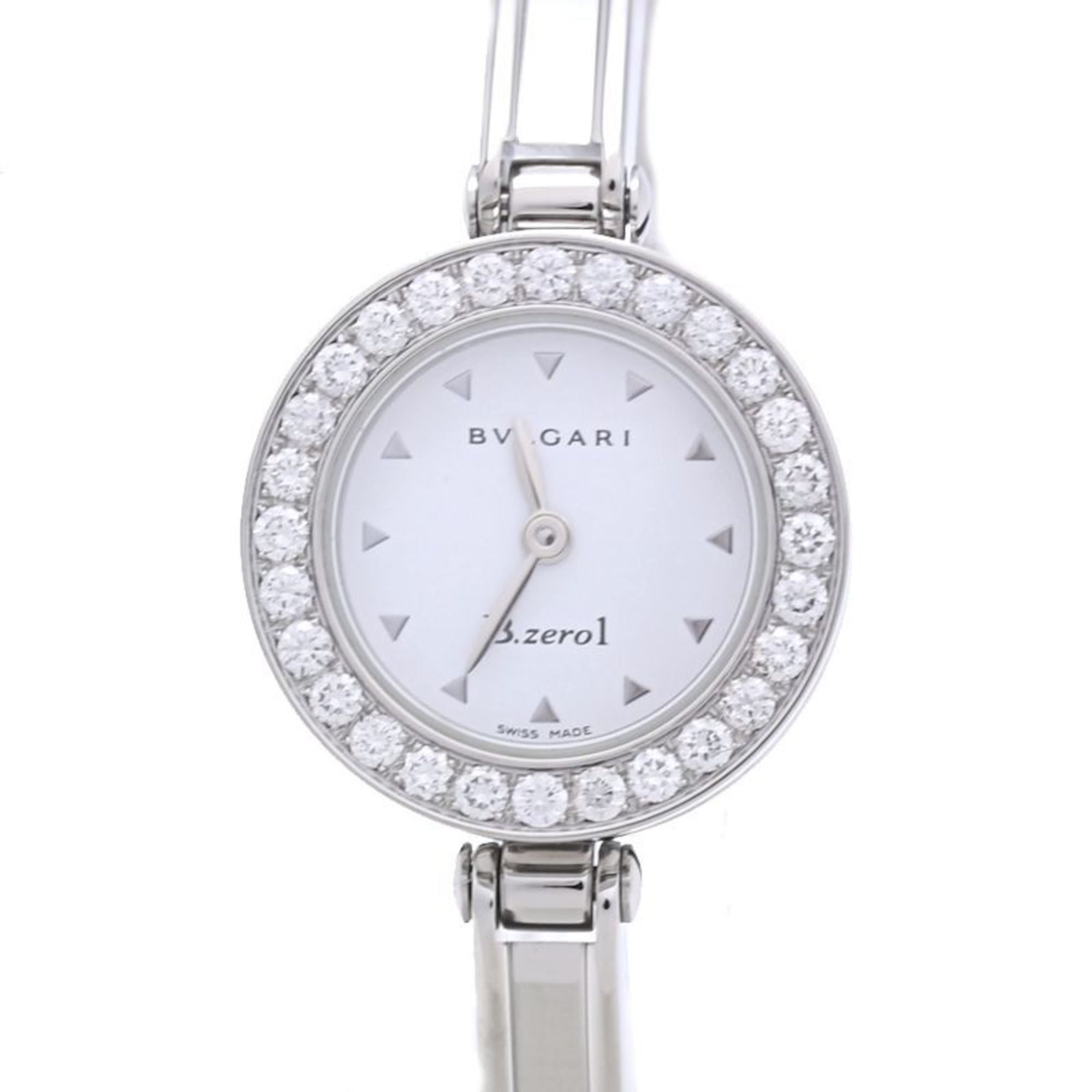 BVLGARI B.zero1 BZ22WSDS BZ22S Stainless Steel Ladies Watch, Medium Size, Diamond Bezel, 39985
