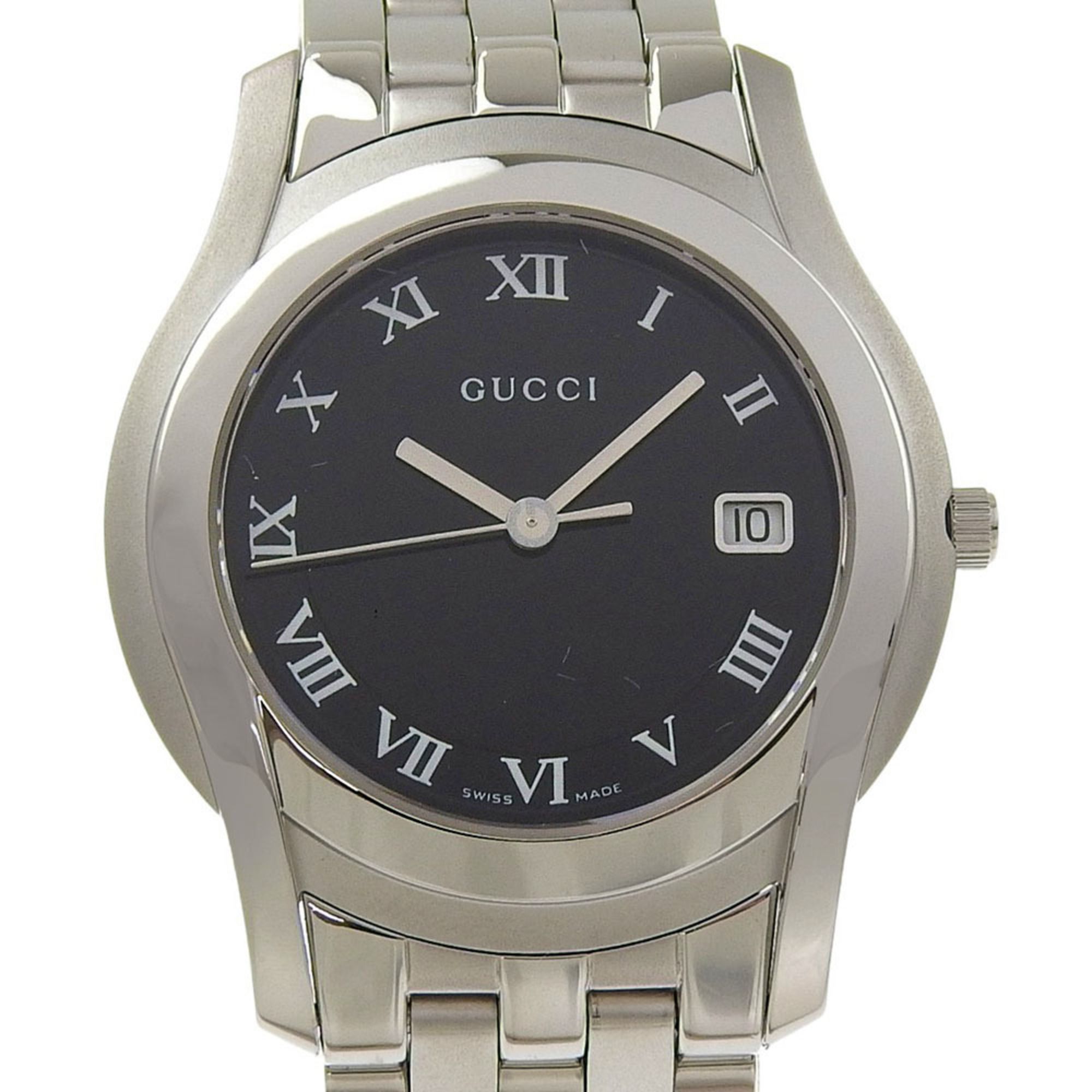Gucci G-Class Men's Watch, 5500M, Stainless Steel, Quartz Movement, Analog Display, Black Dial