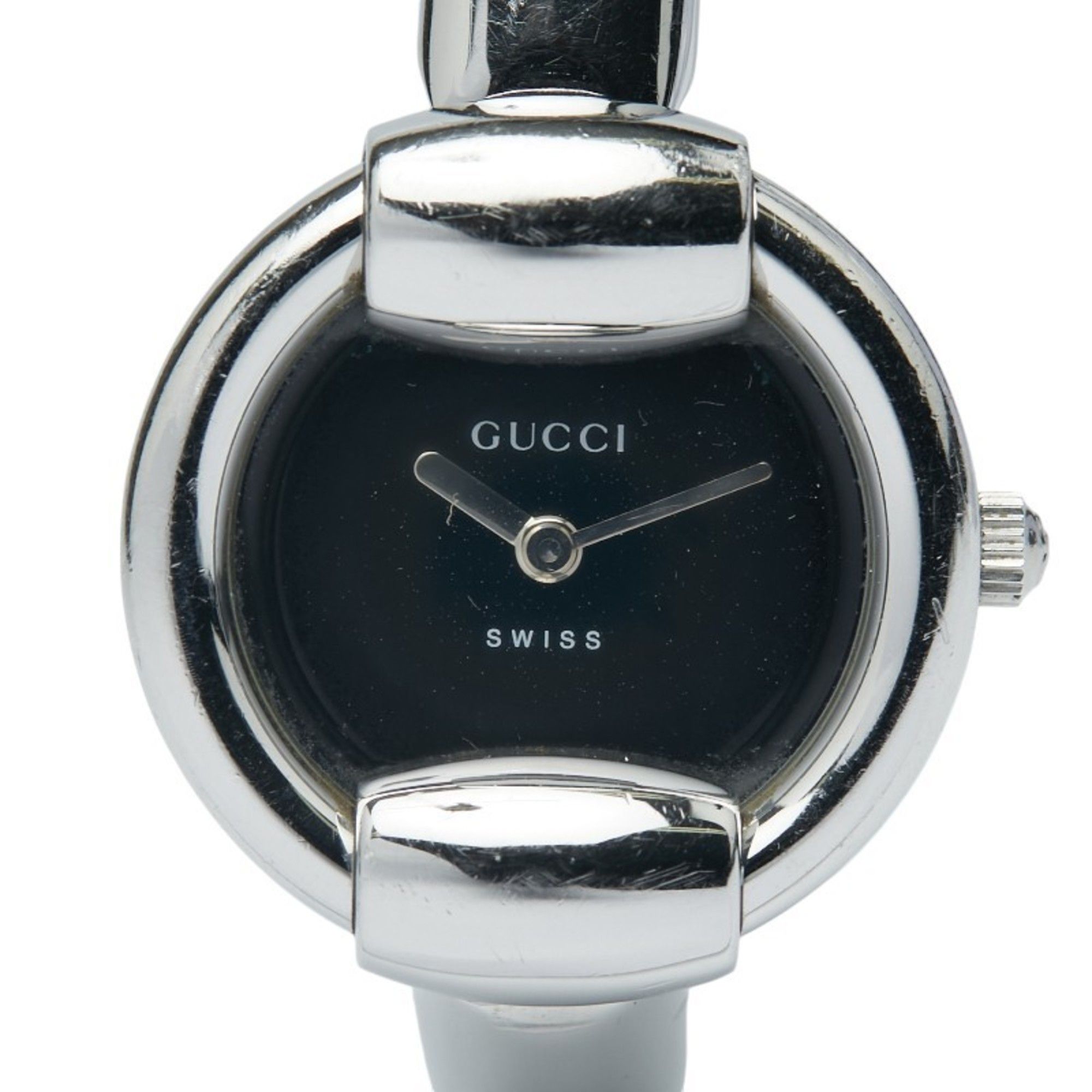 Gucci Bangle Watch, 1400L Quartz Movement, Black Dial, Stainless Steel, Women's, GUCCI