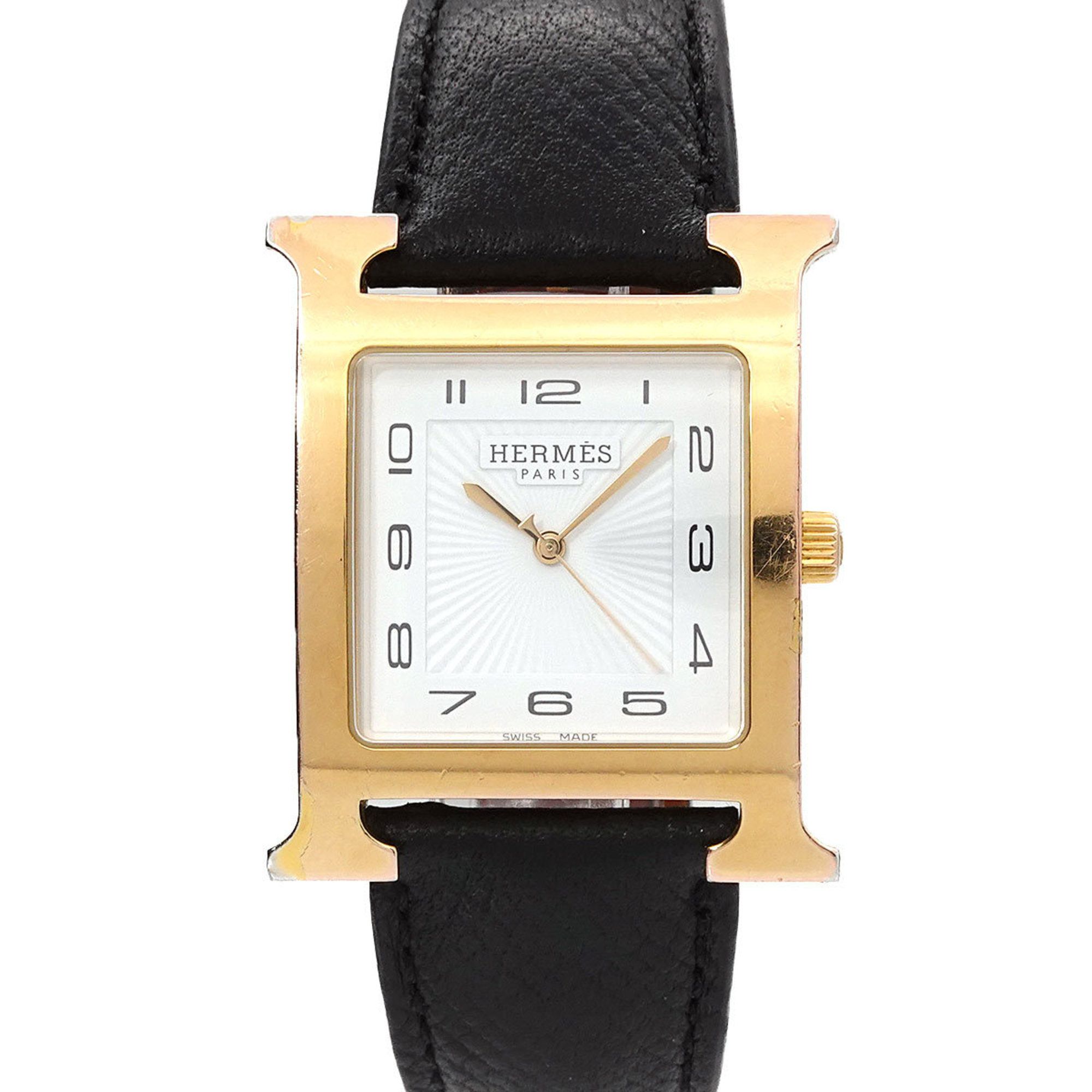 Hermès H Watch HH1.801 Men's White/Black Quartz