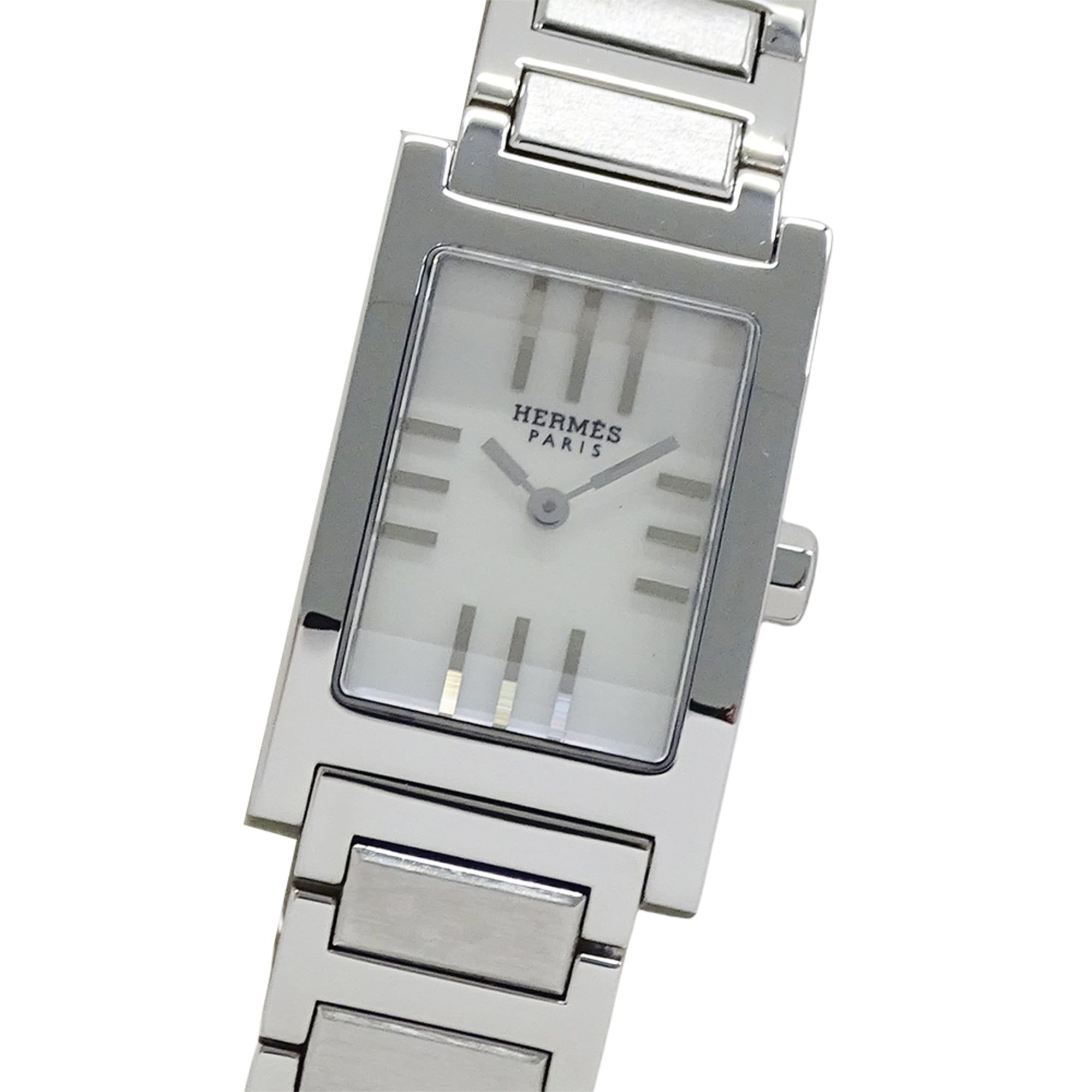 Hermes HERMES Women's Watch, Tandem Shell Quartz, Stainless Steel (SS) TA1.210, Silver, Square, Poli