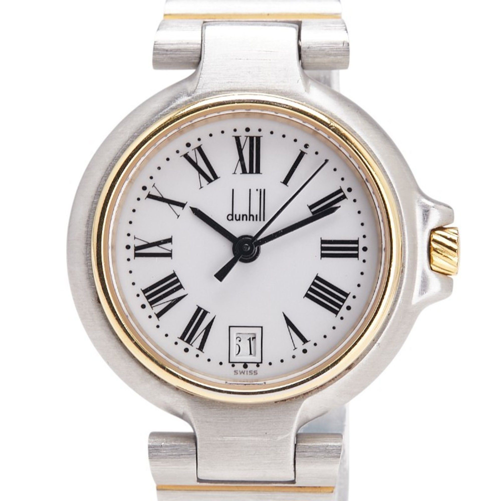 Dunhill Women's Quartz Watch with White Dial and Stainless Steel Plated
