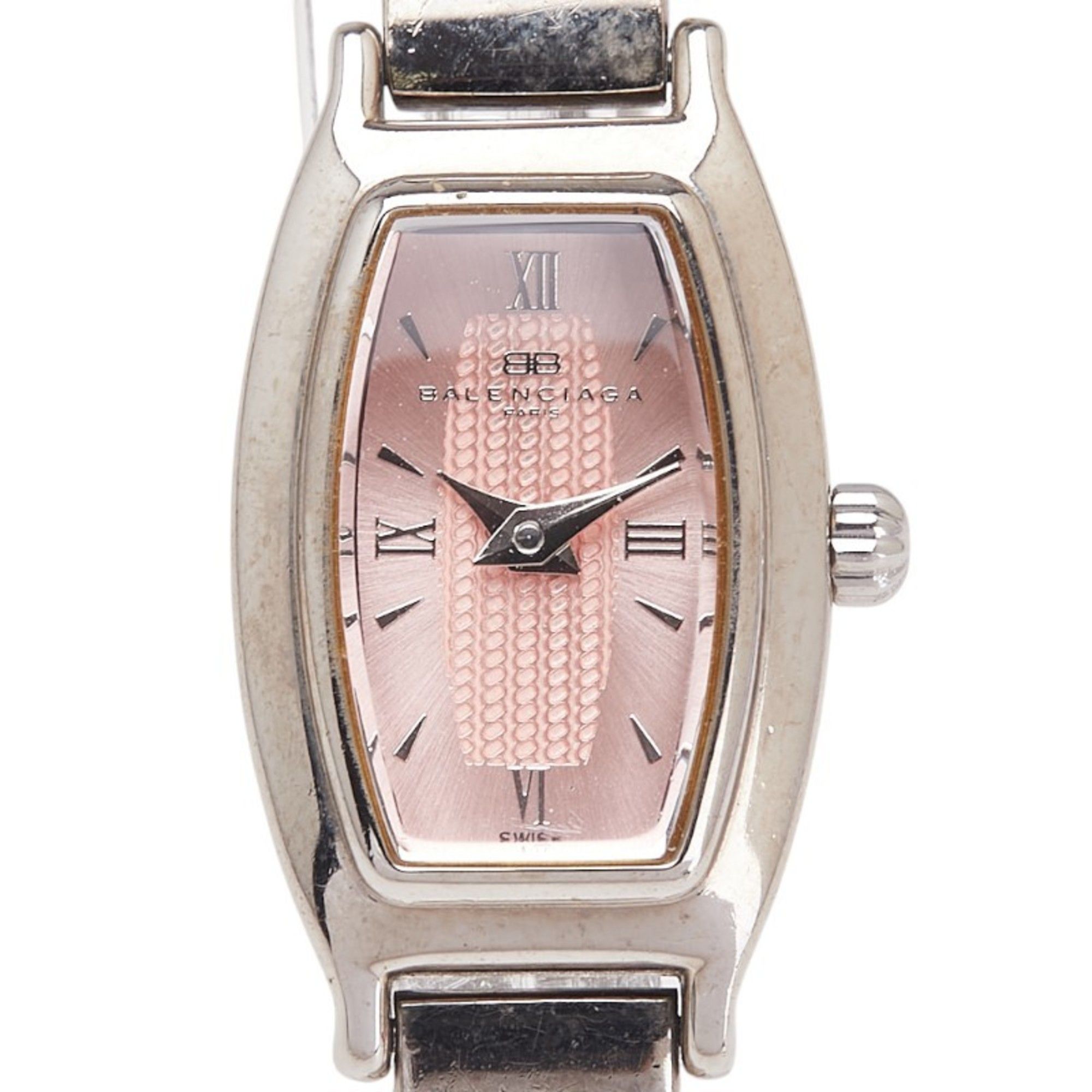 Balenciaga Bangle Watch, Quartz, Pink Dial, Stainless Steel, Women's
