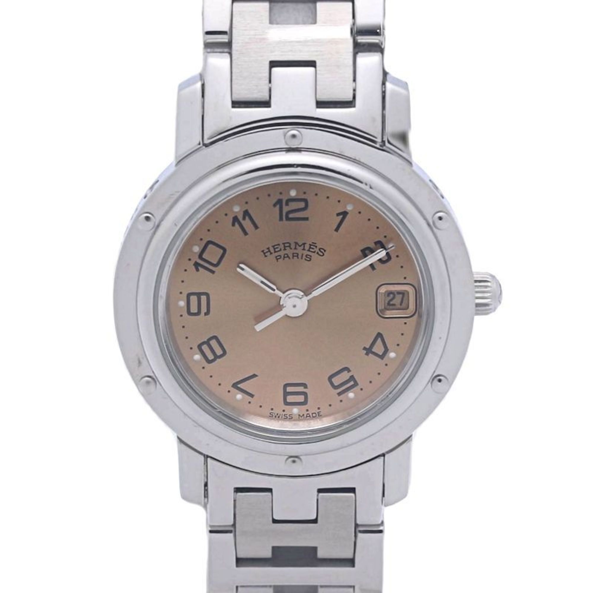 HERMES Clipper CL4.210.431 3758 Women's Watch with Old Buckle, Stainless Steel, 130482