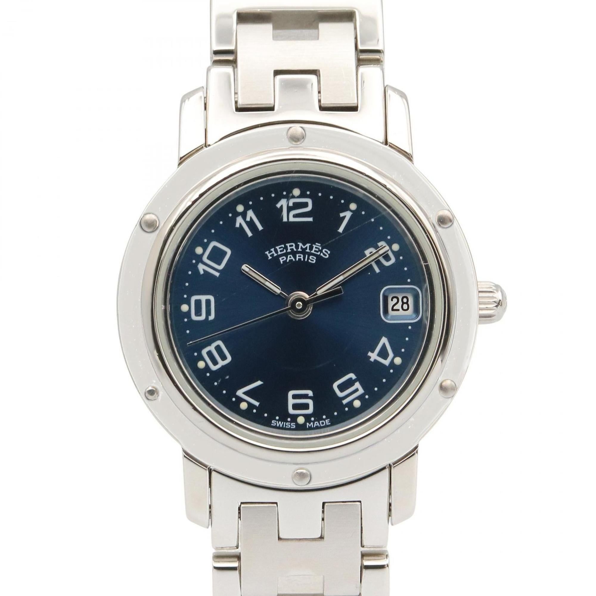 Hermès Clipper Watch, Stainless Steel, Women's, Blue, CL4.210