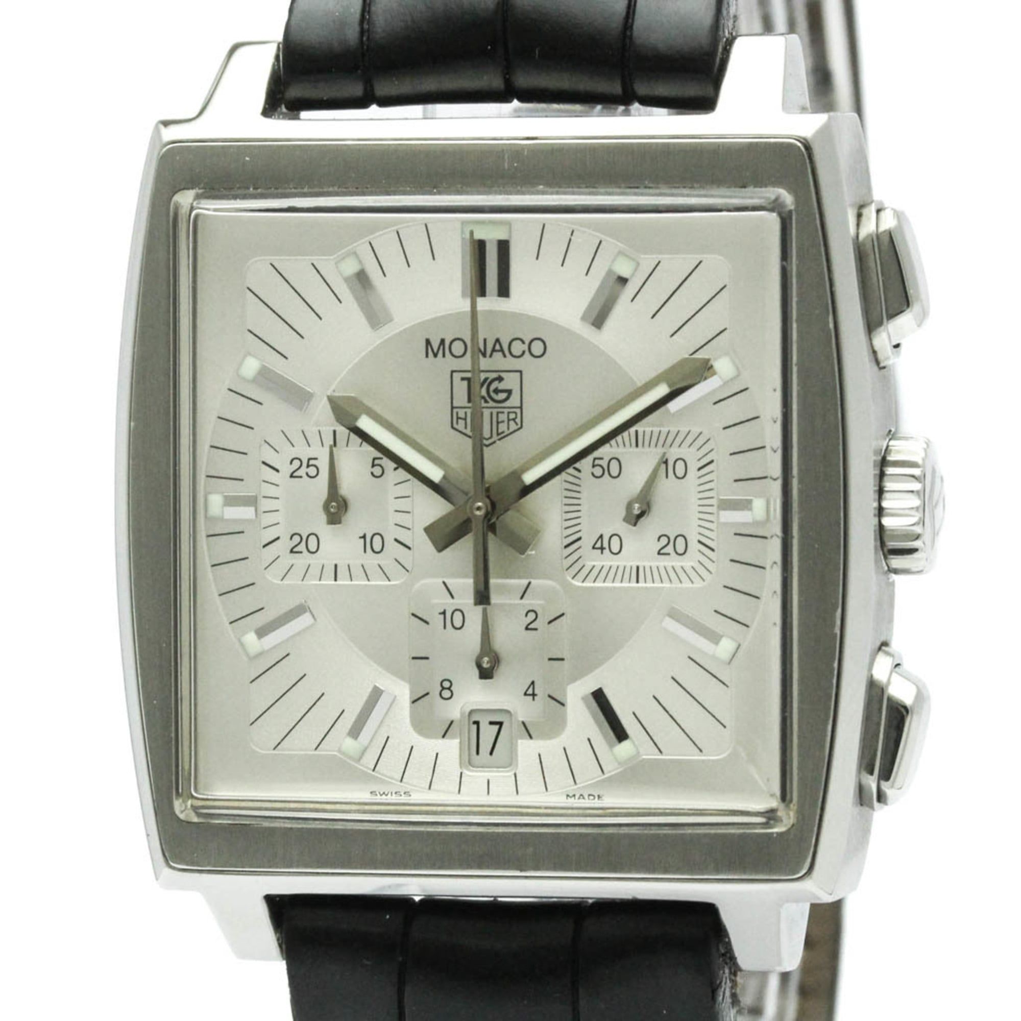 TAG HEUER Monaco Chronograph Steel Automatic Mens Watch CW2112 Polished
