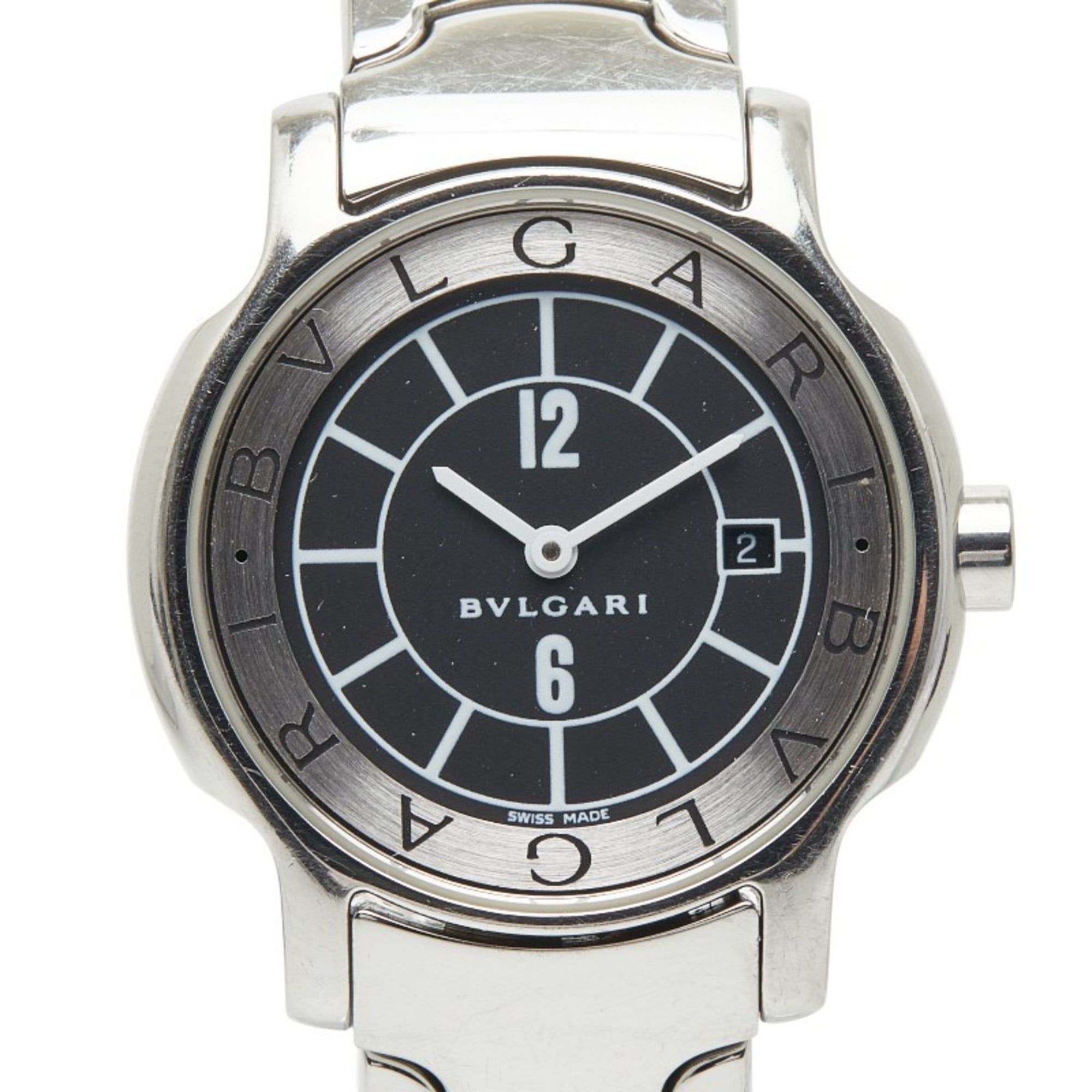Bvlgari Solotempo ST29S Quartz Watch with Black Dial and Stainless Steel, Women's