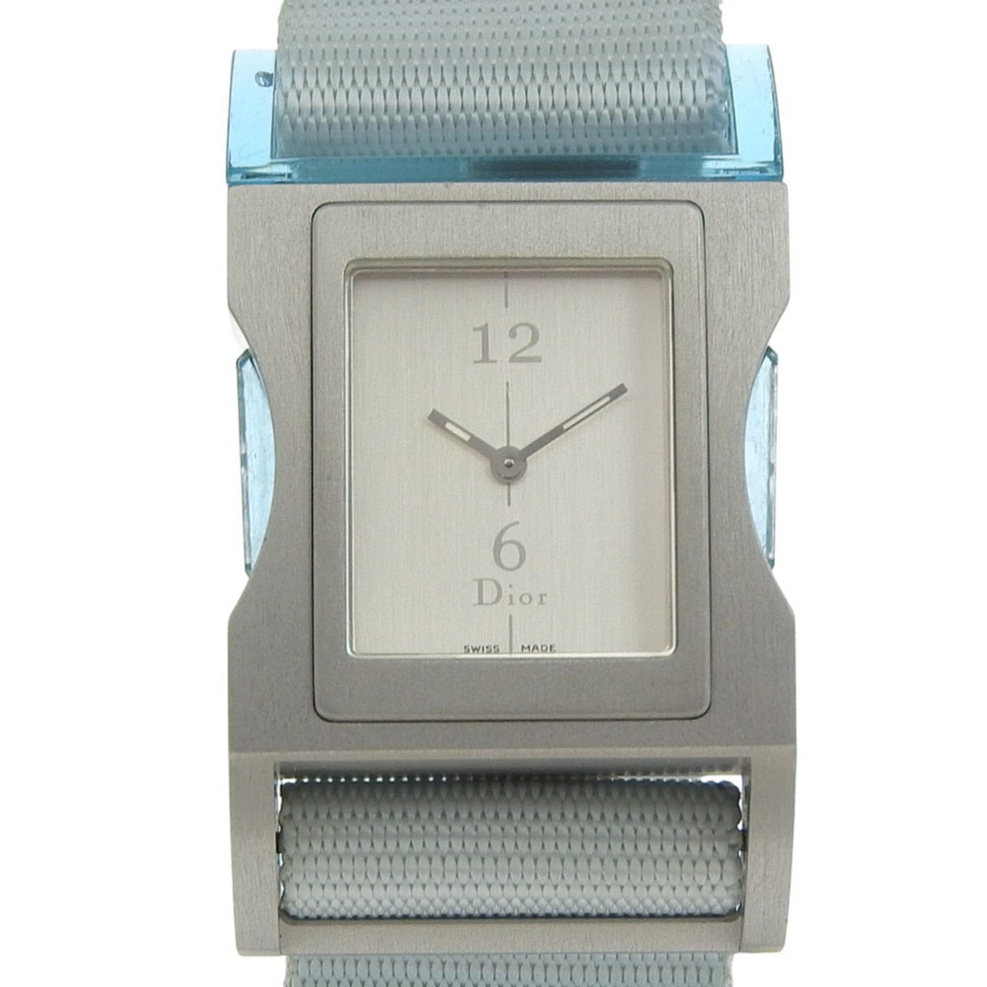 Dior Chris 47 Watch D100-322, Aluminum and Nylon Quartz Analog with Silver Dial, Women's