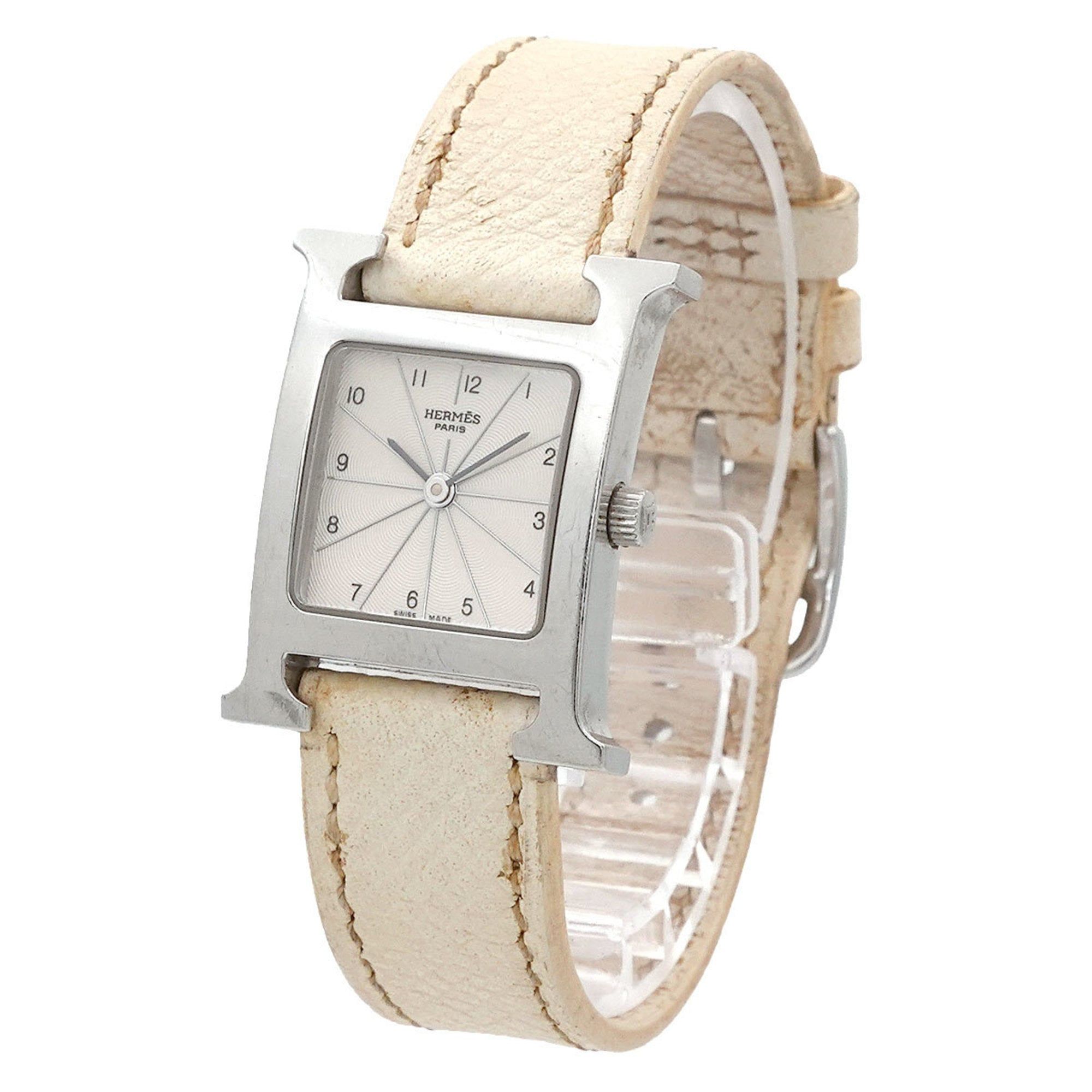 Hermès H Watch HH1 210 Women's Silver and White Quartz