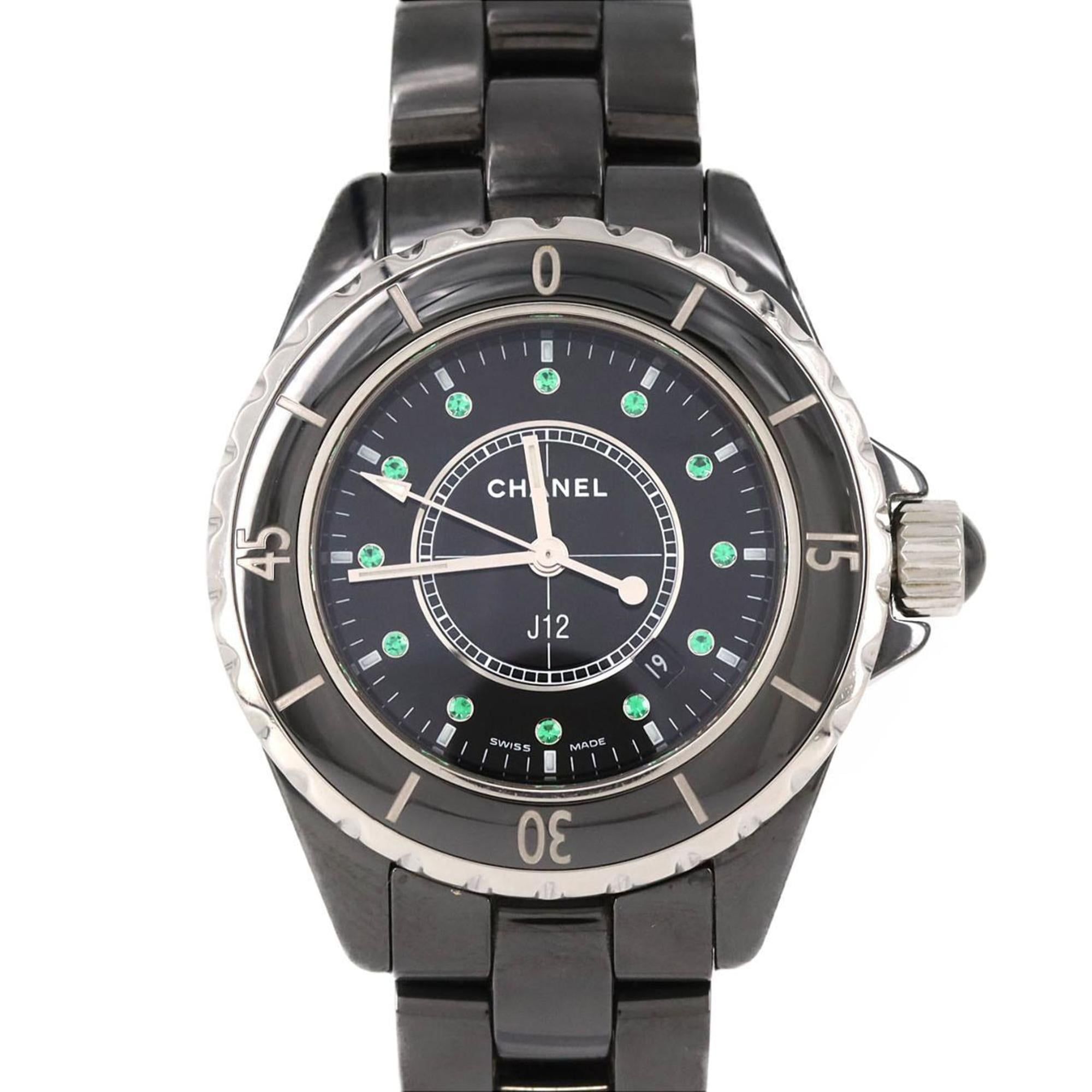 Chanel J12 33mm Ceramic 12P Emerald H2130 Quartz Watch
