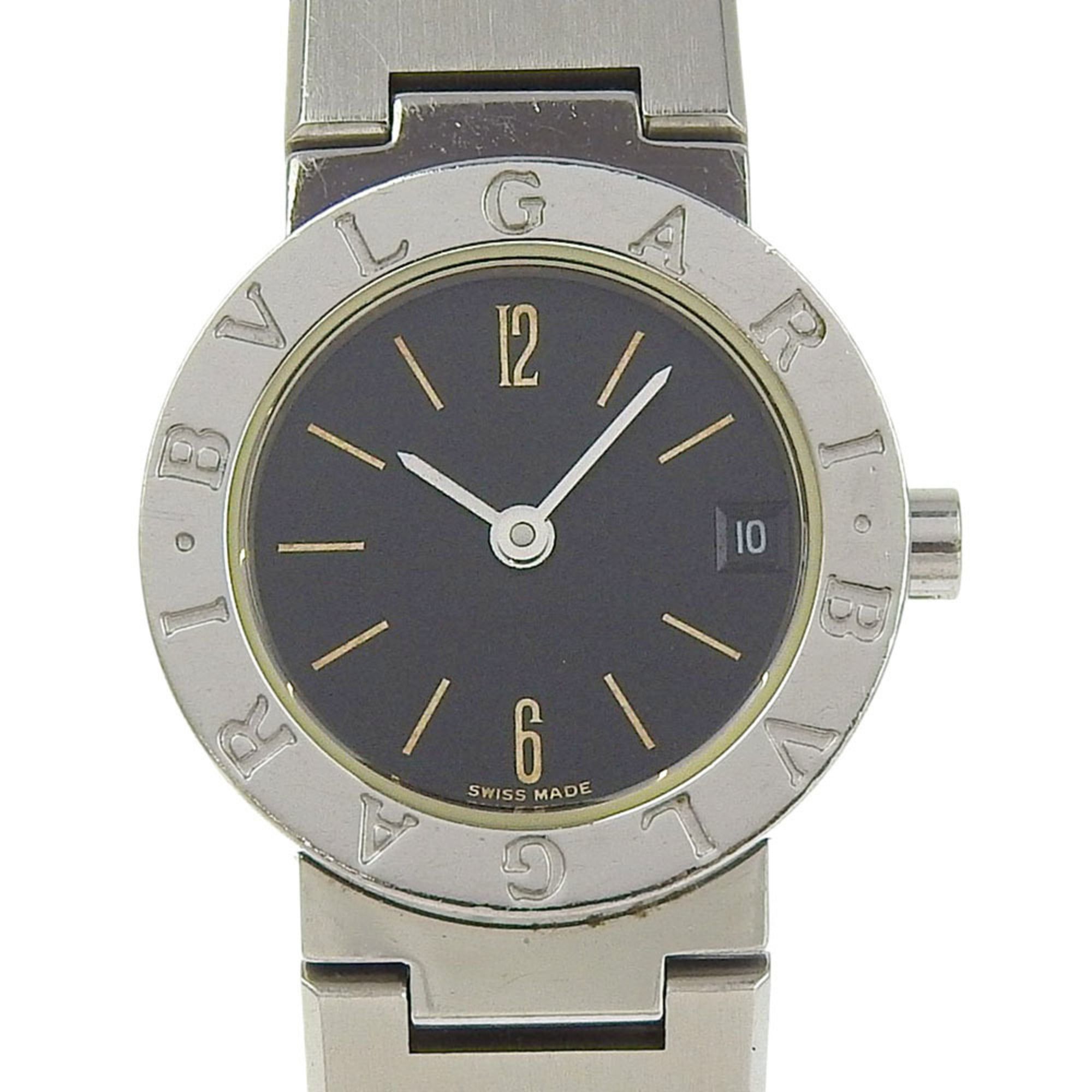 BVLGARI Bzero1 Watch, BZero1 BB23SS, Stainless Steel, Quartz Movement, Analog Display, Black Dial, W