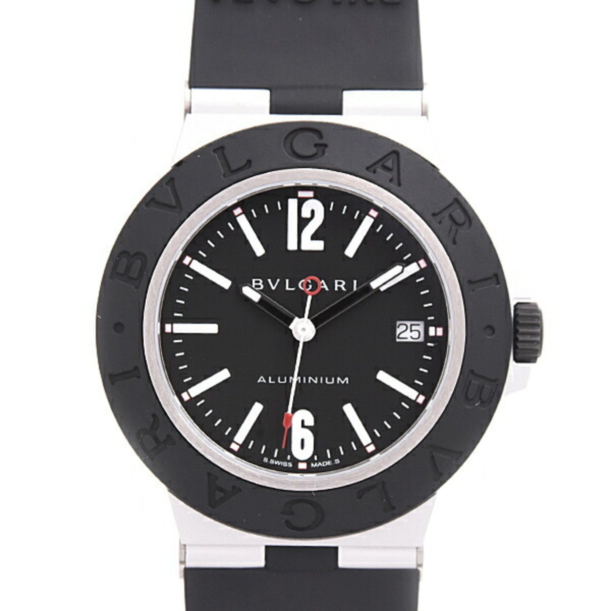 Bvlgari Men's Watch Aluminum Date Automatic Black Dial AL BVLGARI BB40AT