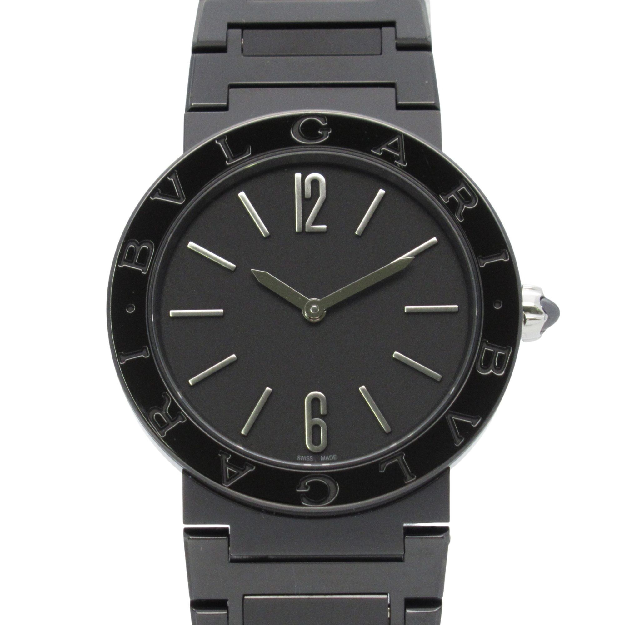 BVLGARI Wristwatch in Stainless Steel with Black DLC, Women's, Black, BB33S
