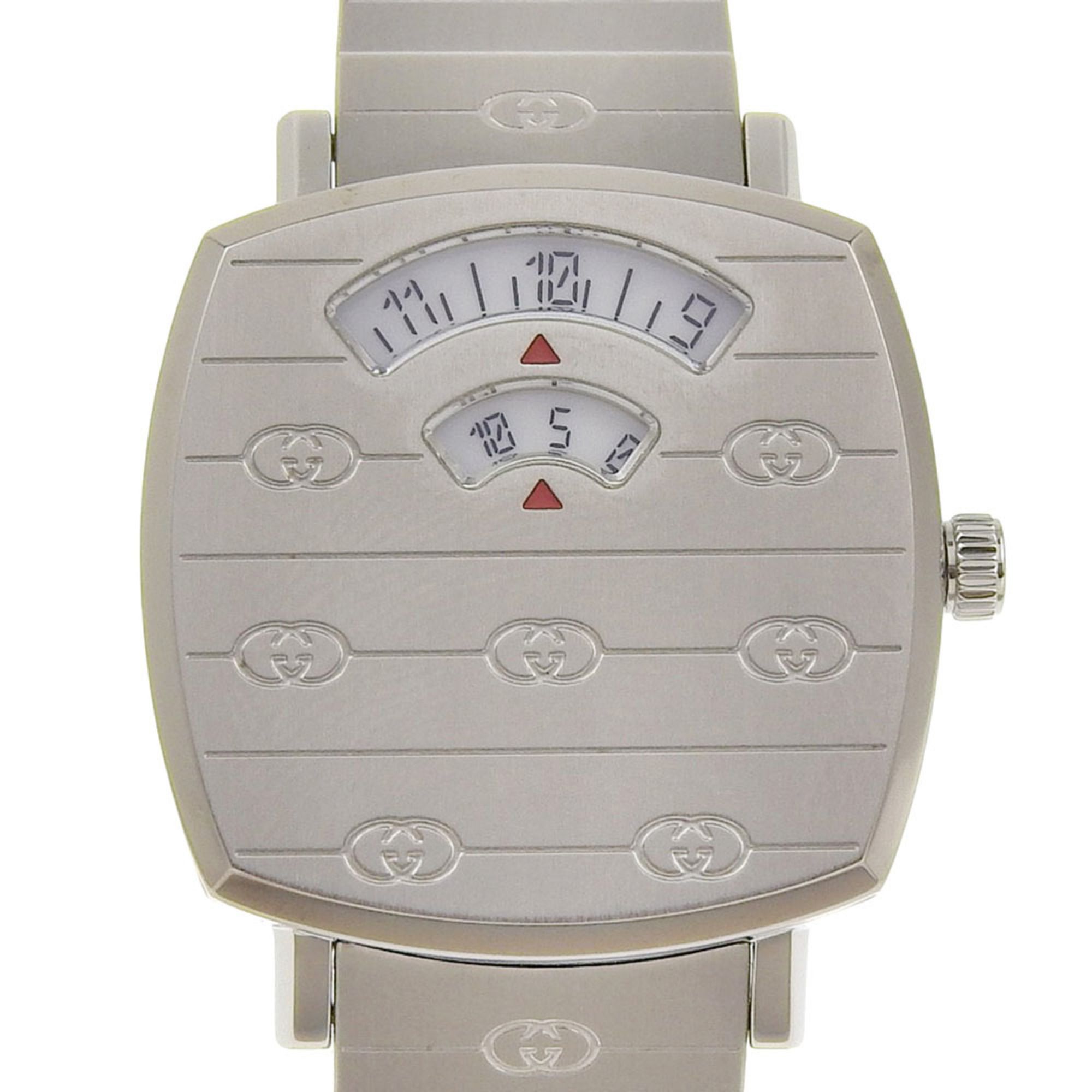 Gucci Grip Watch 157.5/YA157501 Stainless Steel Quartz Analog Display White Dial Women's