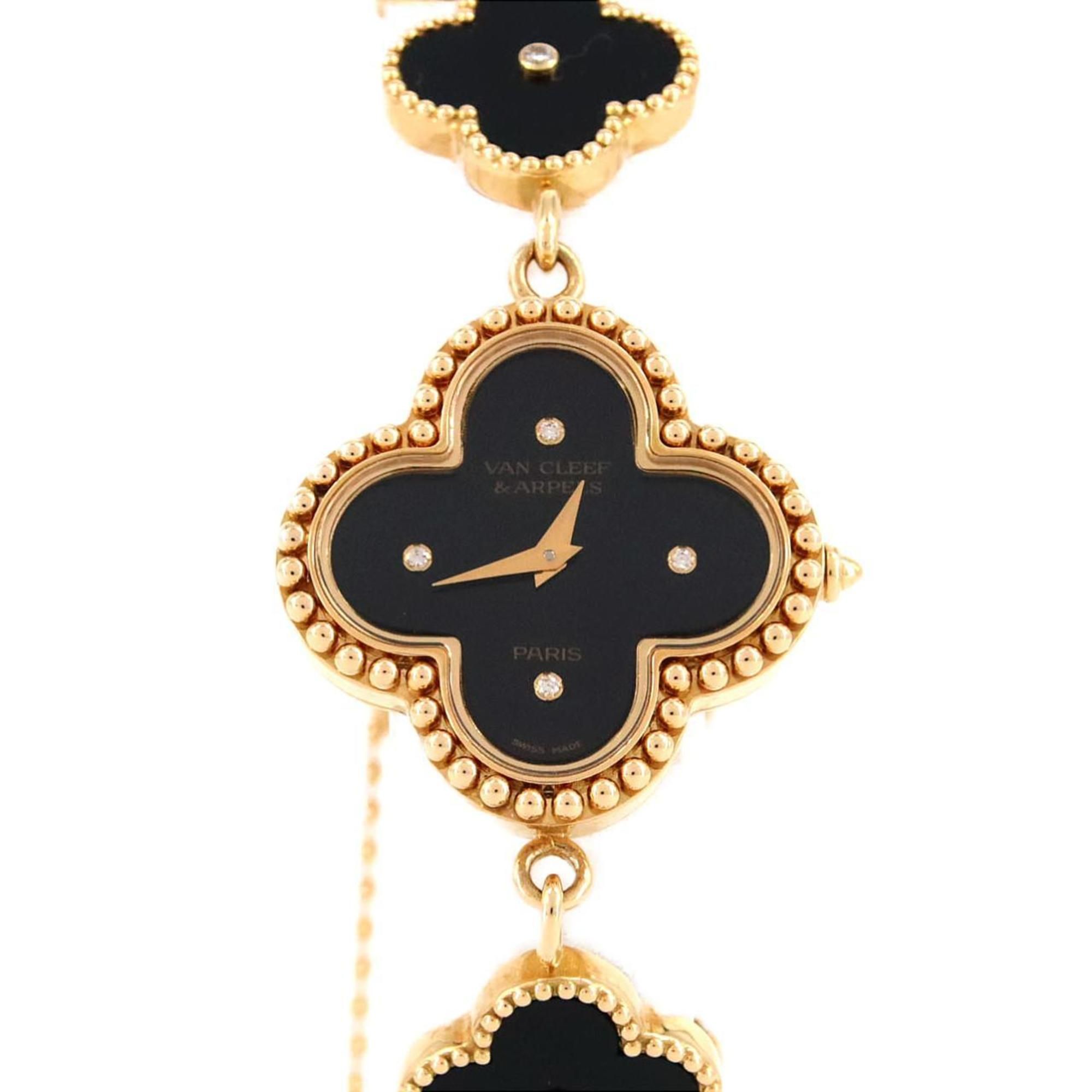 Van Cleef & Arpels Alhambra YG 4P 122974 Quartz Watch
