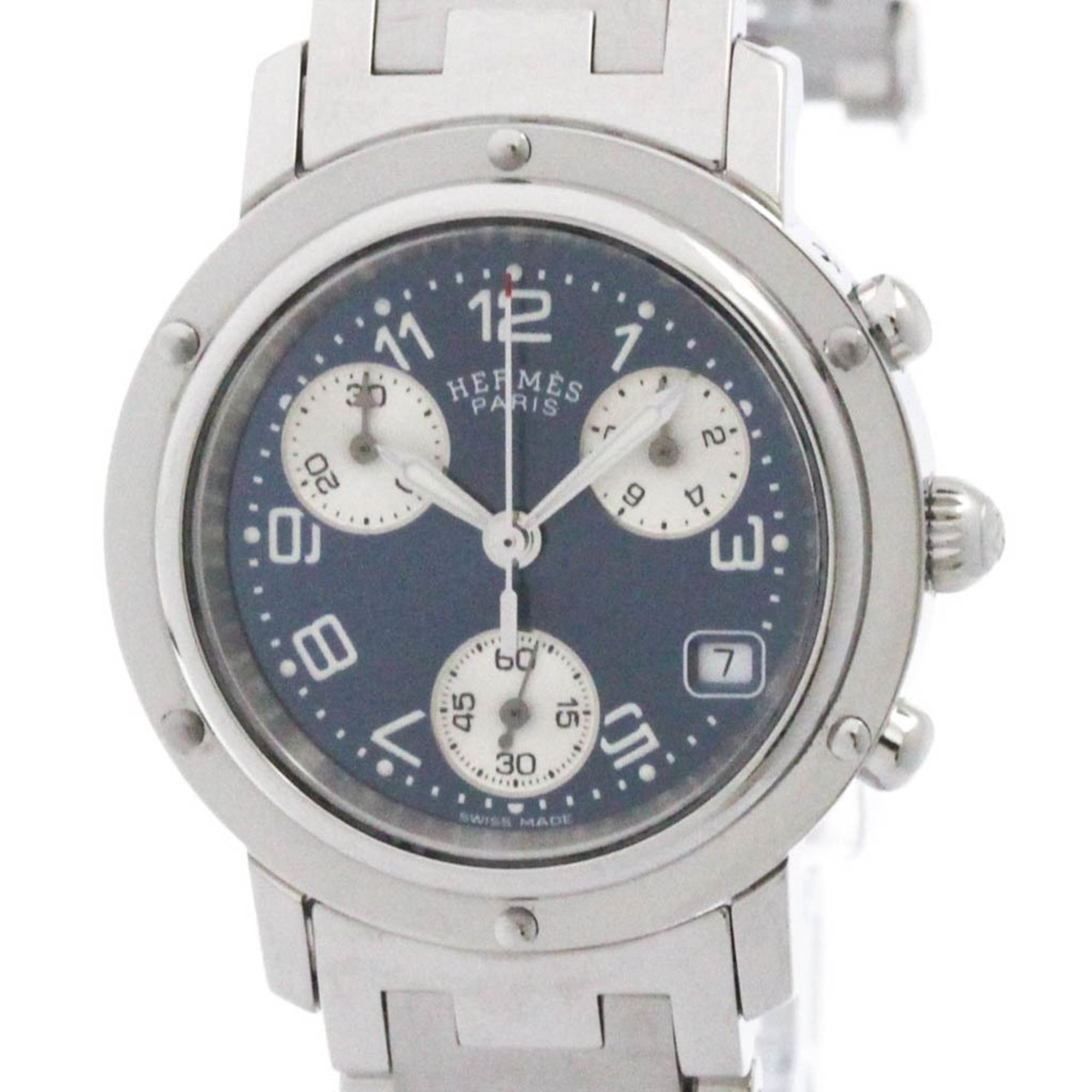 HERMES Clipper Chronograph Steel Quartz Ladies Watch CL1.310 (???????)