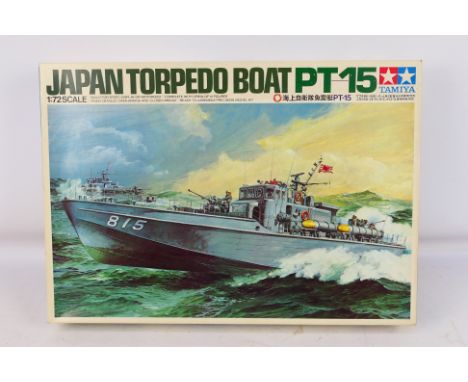 Tamiya - A vintage 1977 boxed Tamiya 1:72 PT7202 Japan Torpedo Boat PT15. The kit is presumed to be in Mint condition being i