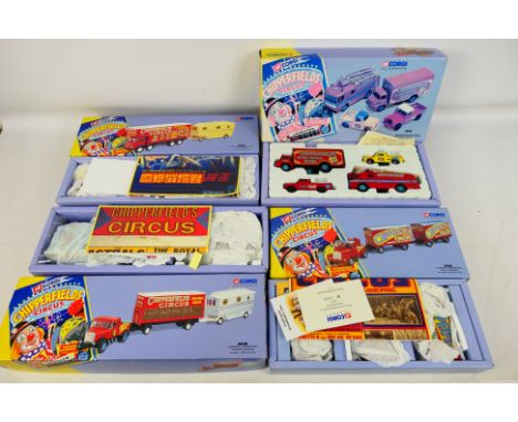 Corgi Chipperfields Circus - a selection of boxed models comprising Scammell Highwayman with two trailers # 79715, Scammell H