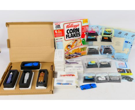 Oxford - Lledo - Eleven 1:76 scale diecast cars in cases to include 76DS002 Daimler DS420 Black Hearse, 76CA002 Belford CA Ic