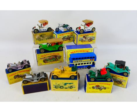 Matchbox - Ten vintage Models of Yesteryear items to include Y-8 1914 Sunbeam Motor-cycle with Milford Sidecar, Y-14 1911 Max