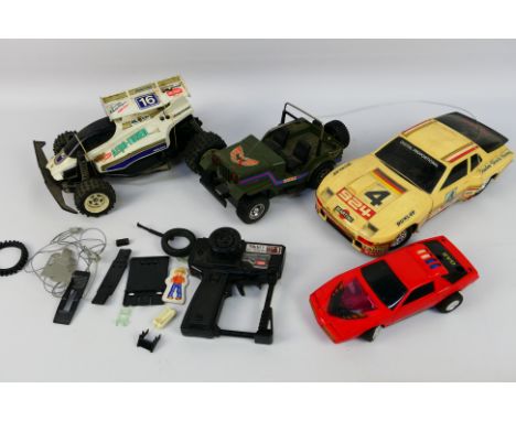 Nikko - Radio Shack - Supertoys - A group of vintage models including r/c Porsche 924 Turbo, r/c Nikko Off Road buggy and oth