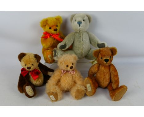 Deans Rag Book - A slueth of five Deans Rag Book teddy bears, including a Limited Edition 2012 Club Membership bear 'Harry' n