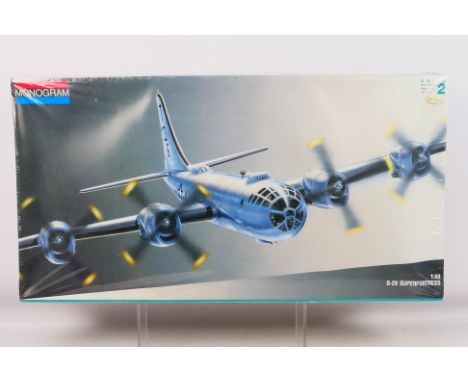 Monogram - A vintage 1991 boxed Monogram #5706 1:48 scale B-29 Superfortress plastic military model aircraft kit. The kit is 
