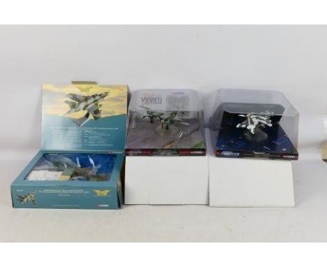 Corgi Aviation Archive - Three boxed 1:72 scale diecast model military aircraft from various  Corgi AA series. Lot includes C