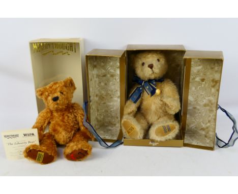 Merrythought - Two Limited Edition boxed Merrythought bears: "Libearty" fully jointed, bronze curly mohair bear with a workin