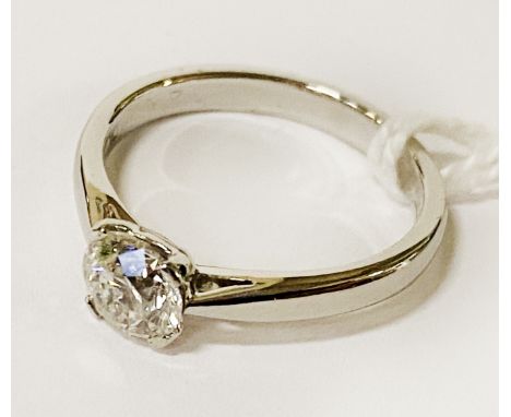 PLATINUM 950 SINGLE DIAMOND RING - APPROX 0.70CTS - SIZE I