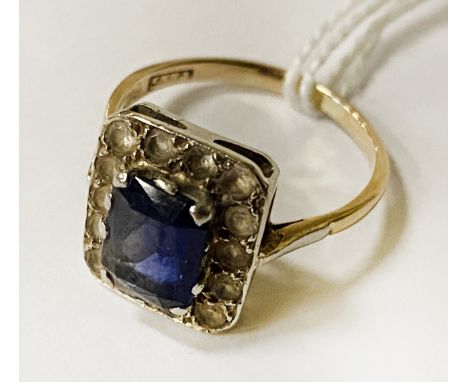 18CT GOLD &amp; SAPPHIRE RING - SIZE L