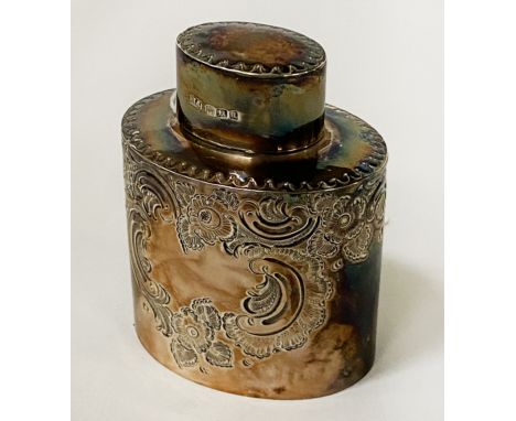 HM SILVER TEA CADDY