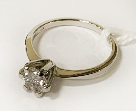 PLATINUM 950 SINGLE DIAMOND RING - APPROX 0.77 CTS