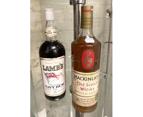 1 BOTTLE MACKINLAYS SCOTCH WHISKY &amp; 1 BOTTLE OF LAMBS NAVY RUM