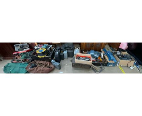 A large quantity of tools, including planes, screwdrivers, spanners, sold as seen, untested