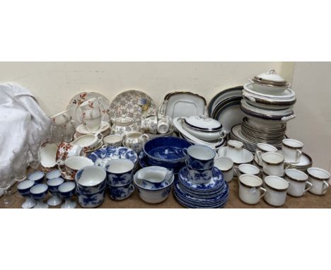 A Balmoral China part tea set together with a Wedgwood part dinner set, Flo blue part tea set, Royal Winton part tea set, , d