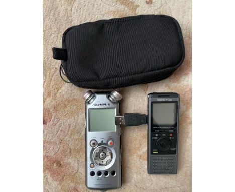 An Olympus digital voice recorder VN-731PC, together with an Olympus Linear PCM recorder LS-11