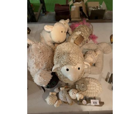 A COLLECTION OF CERAMIC AND SOFT TOY SHEEP 