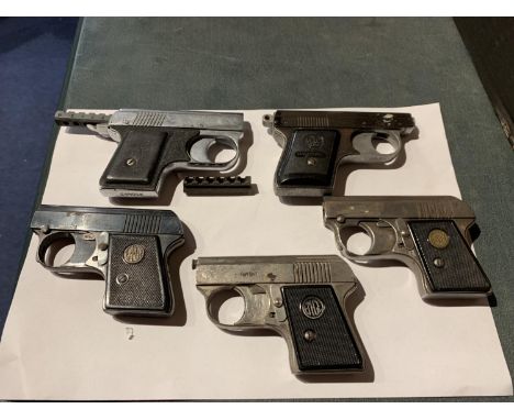 FIVE VINTAGE STARTING PISTOLS TO INCLUDE, FRITUM, EN-GE, MIGNON ETC, GERMAN AND CZECHOSLOVAKIA ORIGIN 