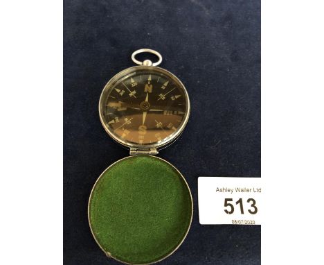 VINTAGE LIQUID FILLED CHROME COMPASS 