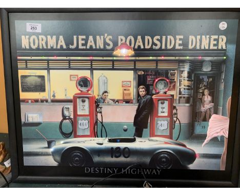 A LIGHT UP 'NORMA JEAN'S ROADSIDE DINER' PICTURE IN WORKING ORDER 